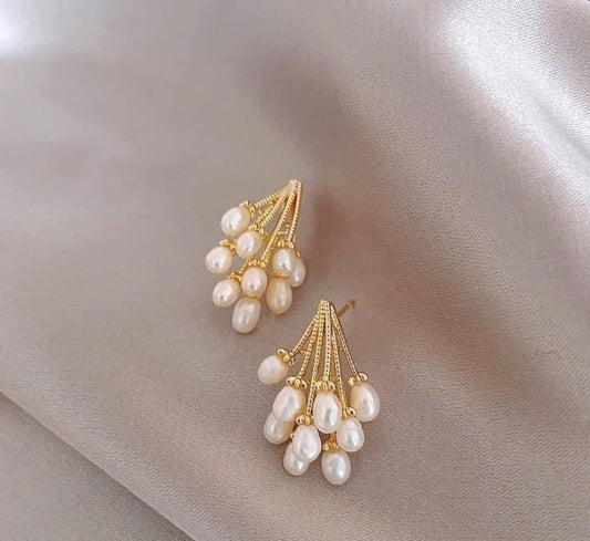 Pearl Gold Plated Studs for Women